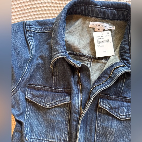 Good American Fit For Success Pleated Wide Leg jumpsuit in Indigo size xs/0 - Picture 7 of 9